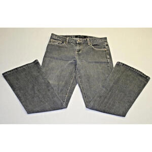 Vintage Wom. Calvin Klein Stretch Flare Black Factory Faded Jeans Size 4 CK70237